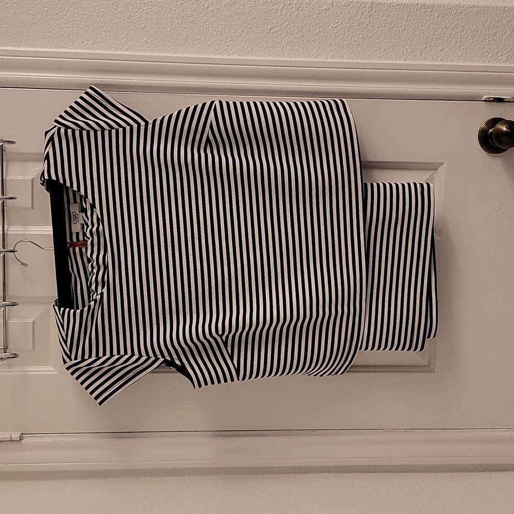 Two piece call sleeve shirt and skirt